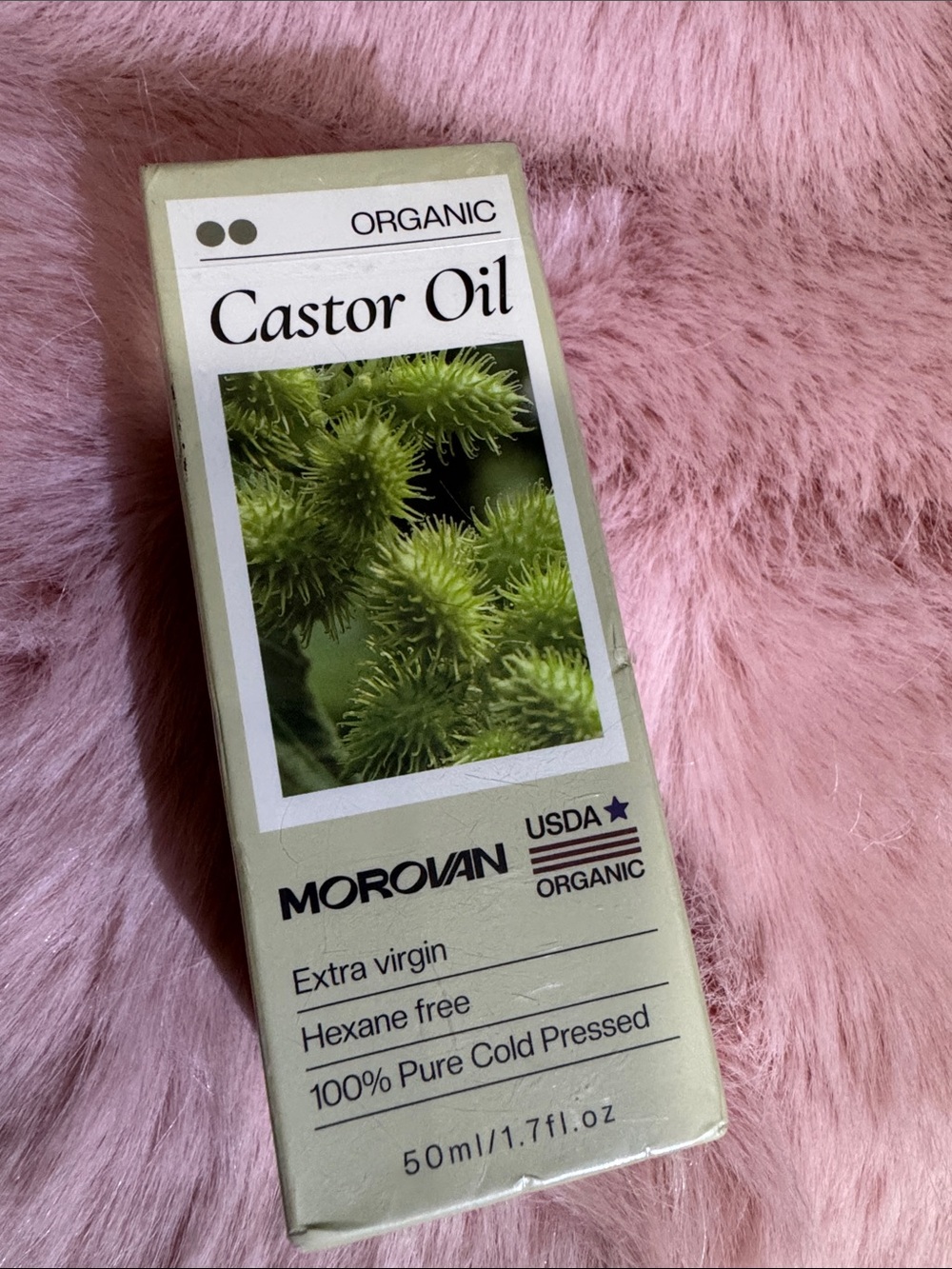 Morovan Organic Castor Oil Box in White and Green